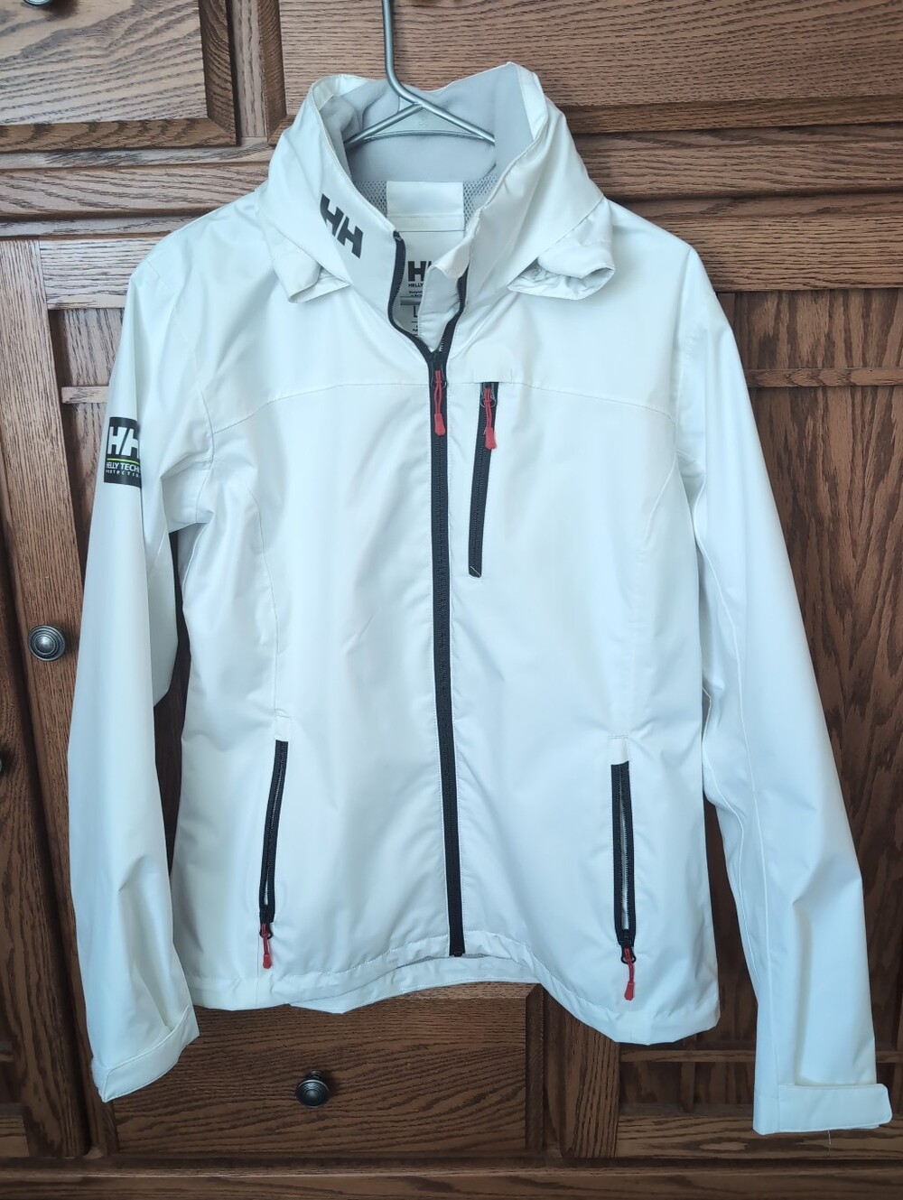 Women’s Helly Hansen White Crew Hooded Sailing Jacket 2.0 Sz. L